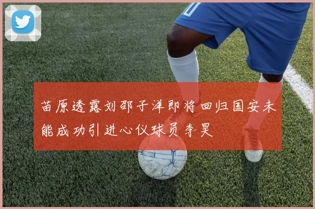 苗原透露刘邵子洋即将回归国安未能成功引进心仪球员李昊